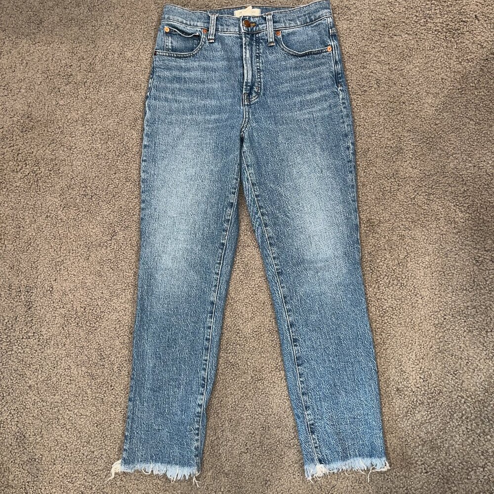 MADEWELL THE PERFECT VINTAGE JEAN - Raw Hem - Medium Blue Wash- EUC - Women's 27